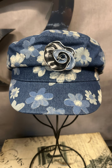 DENIM FLOWER HAT