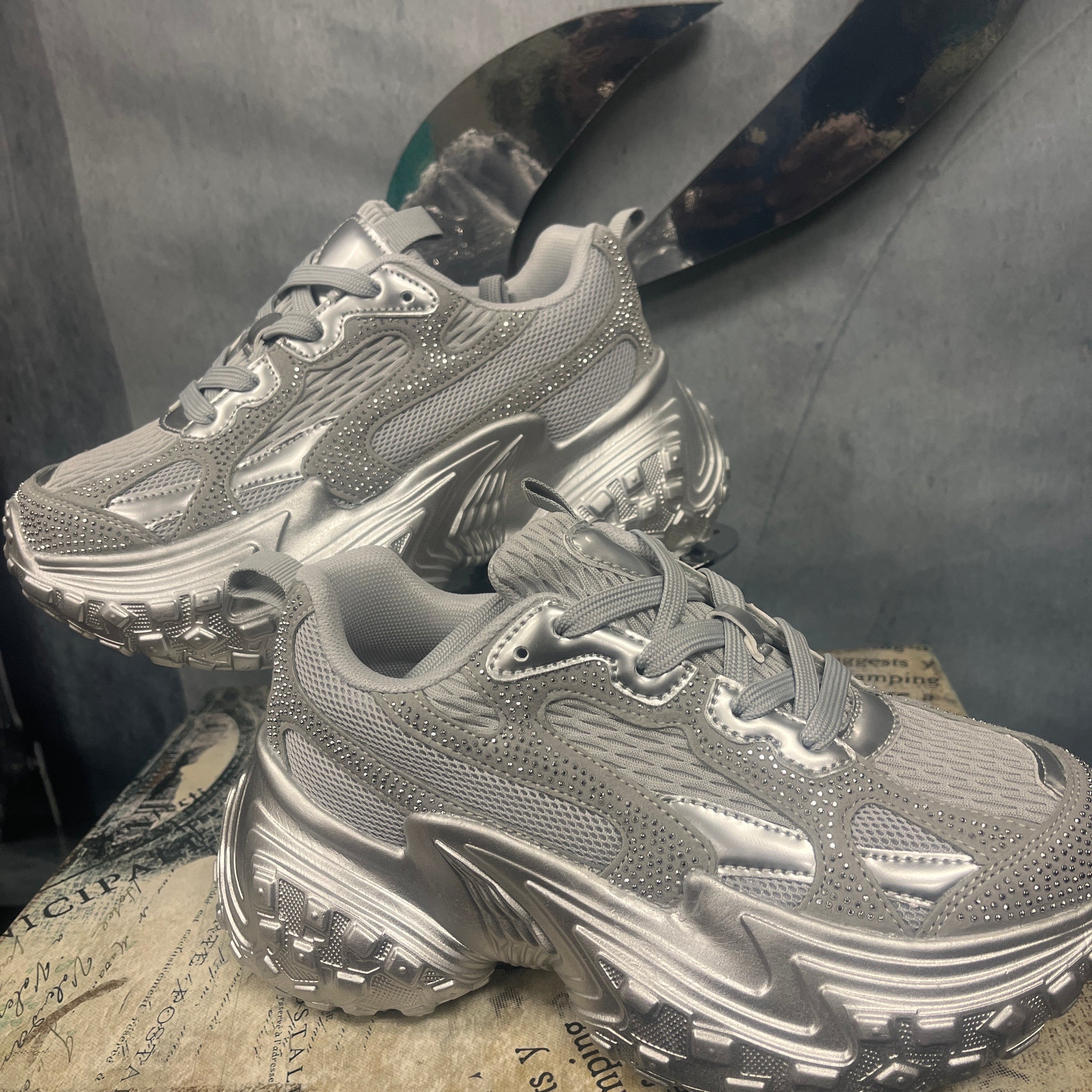 Berness Silver Tennis Shoes
