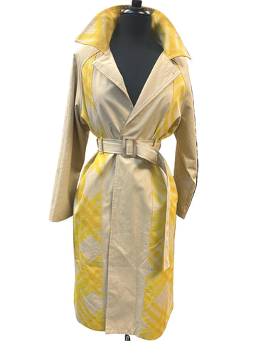 Trench Coat W/Yellow Print