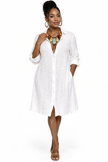 White Linen Dress