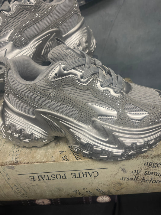 Berness Silver Tennis Shoes