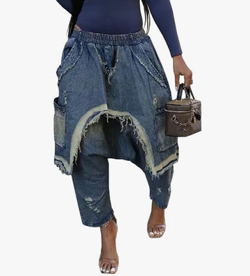 Denim Pants W/Overlay