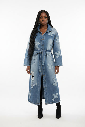 DENIM CROSS TRENCH