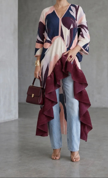 Burgundy Print Top/Dress