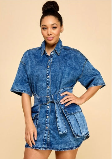 Denim Top w/Overlay