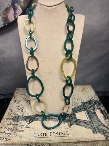 Two-Tone Green Necklace Set