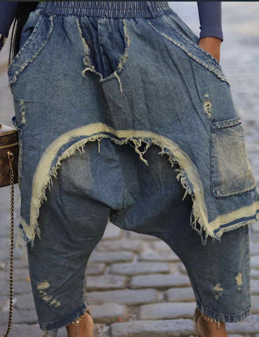 Denim Pants W/Overlay