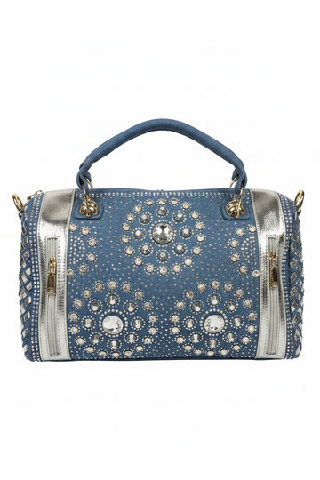 Denim JEWELED Handbag
