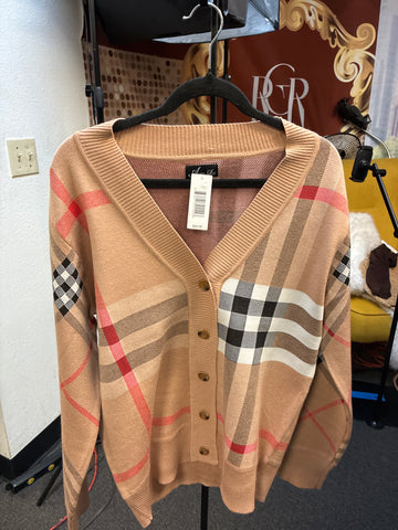 Tan Plaid Sweater
