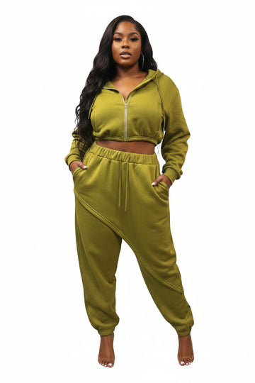 Olive 2PC Crossover Jogger Set