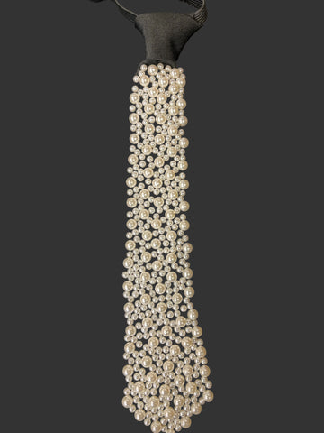 BLK/PEARL NECKTIE