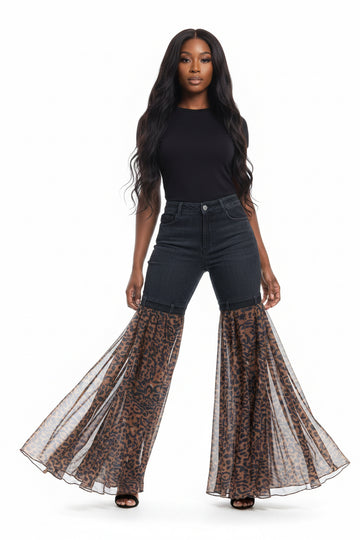 Blk Denim/Chetah Pants