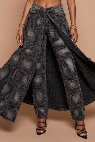 BLK Denims w/Maxi Overlay