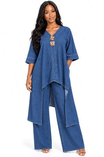 Soft Denim Hi/Lo 2PC