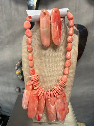 Pink ACRYLIC NECKLACE SET