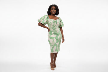 Green/Cream Dress
