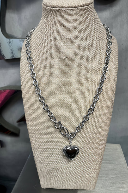 Gold SS Heart Necklace