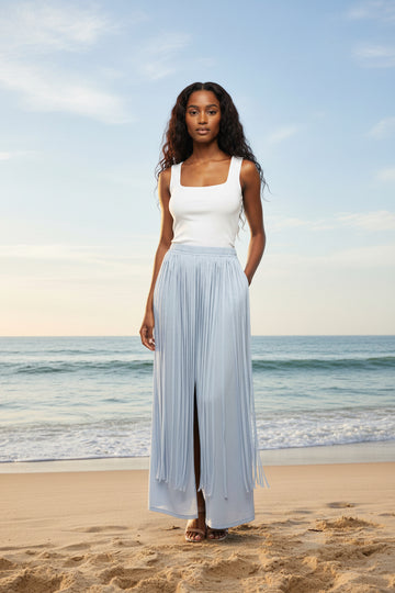 Blue Fringe Pants