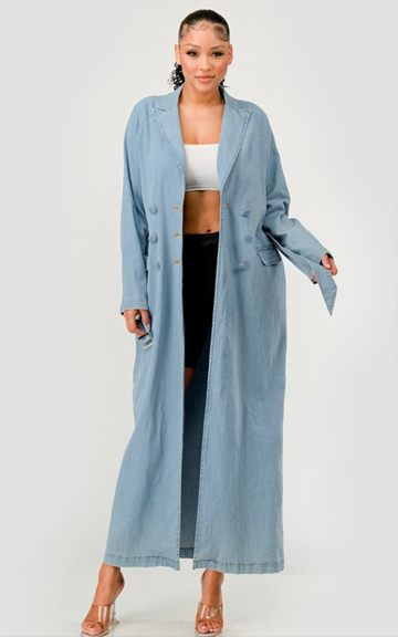 FULL LEGNTH DENIM TRENCH