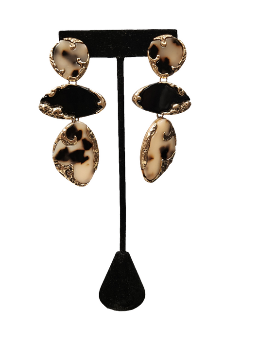 Acrylic w/Gold Trim Earrings