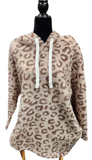 animal print hoodie top