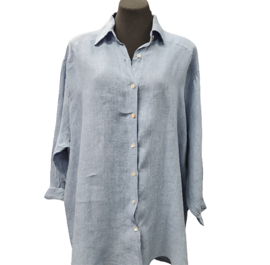 Linen Buttondown Top