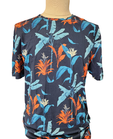Men's Blue Floral T-Shirt
