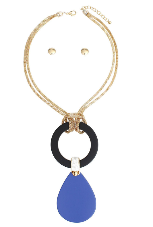 Wooden Ring Necklace Set