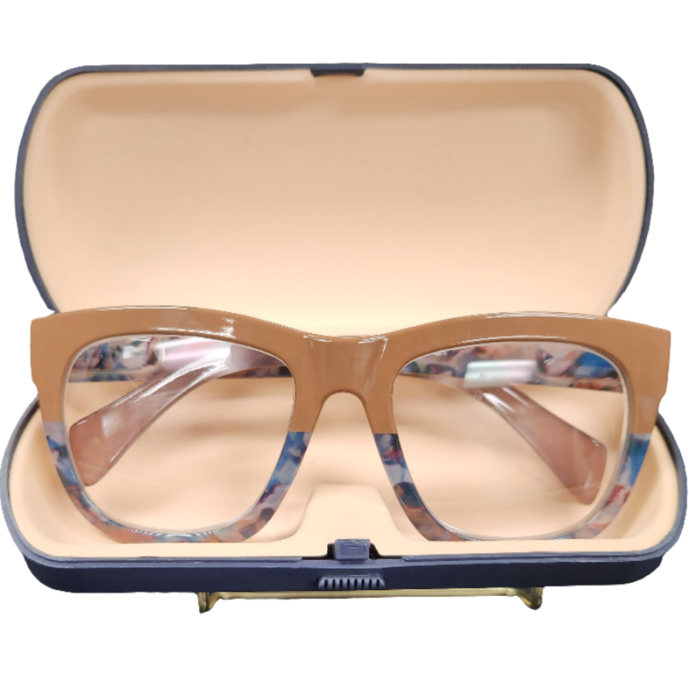 Tan/Blue Fashion Reading Glasses