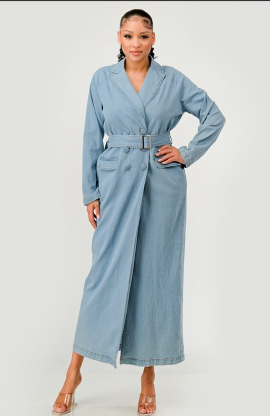 FULL LEGNTH DENIM TRENCH