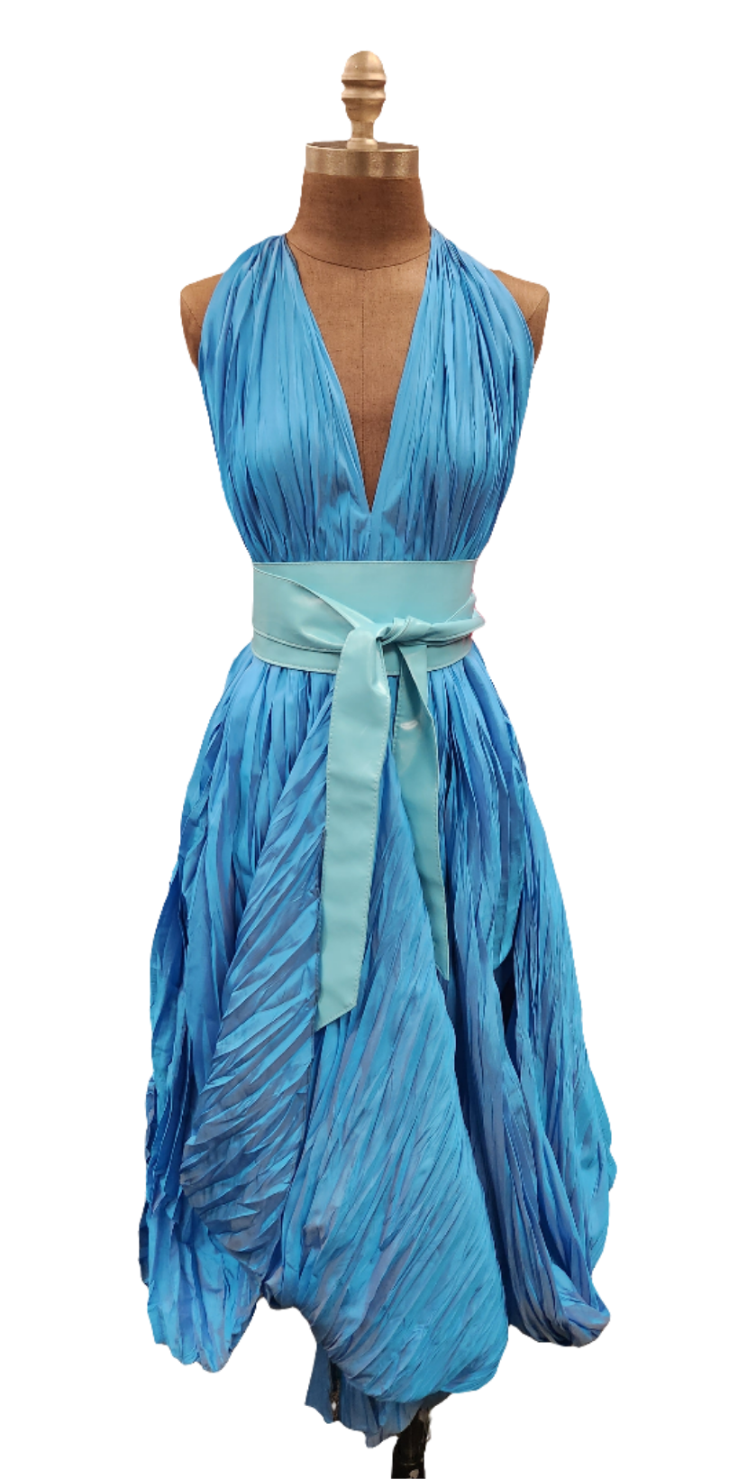 Custom Blue Silk Dress