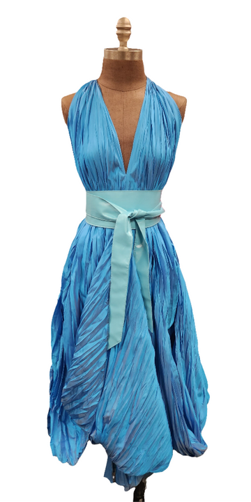 Custom Blue Silk Dress