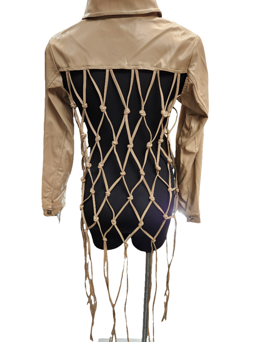 Tan Faux Leather Top