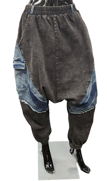 Drop Crotch Black/Denim Jeans