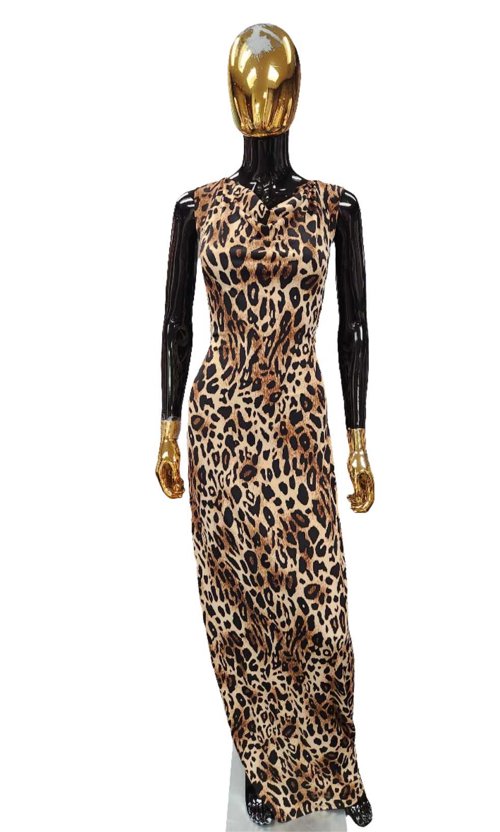 Sleeveless Print Dress W/Split