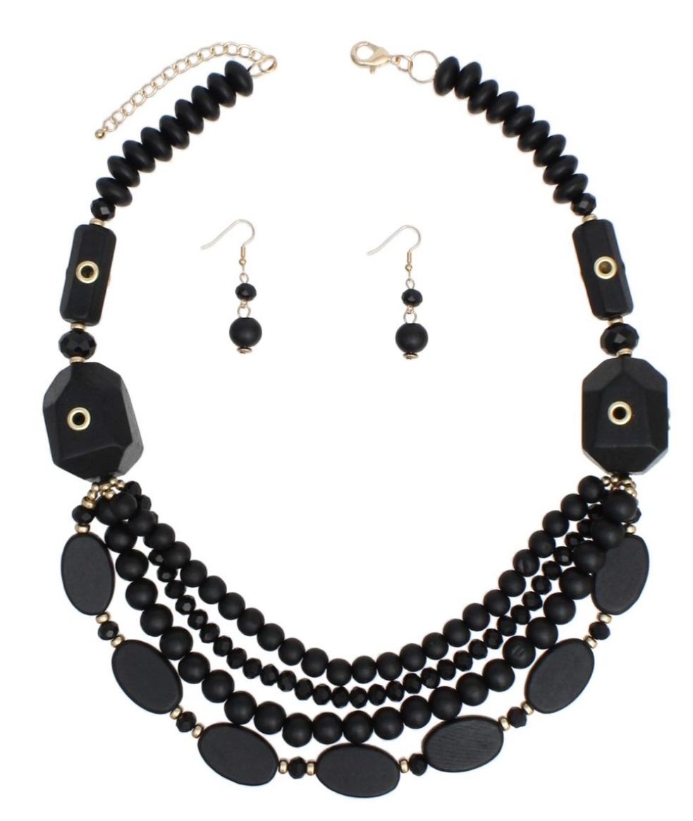 Wooded/Stud Necklace