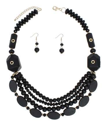 Wooded/Stud Necklace
