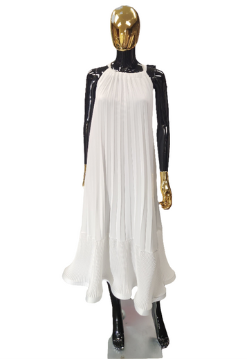 White Pleated Dress