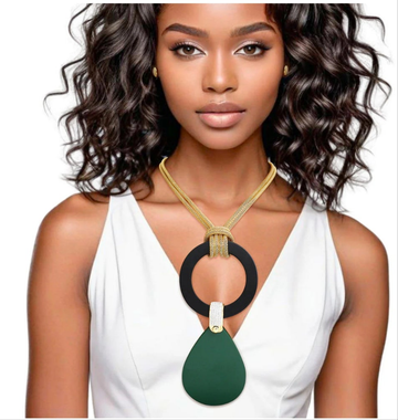 Wooden Ring Necklace Set