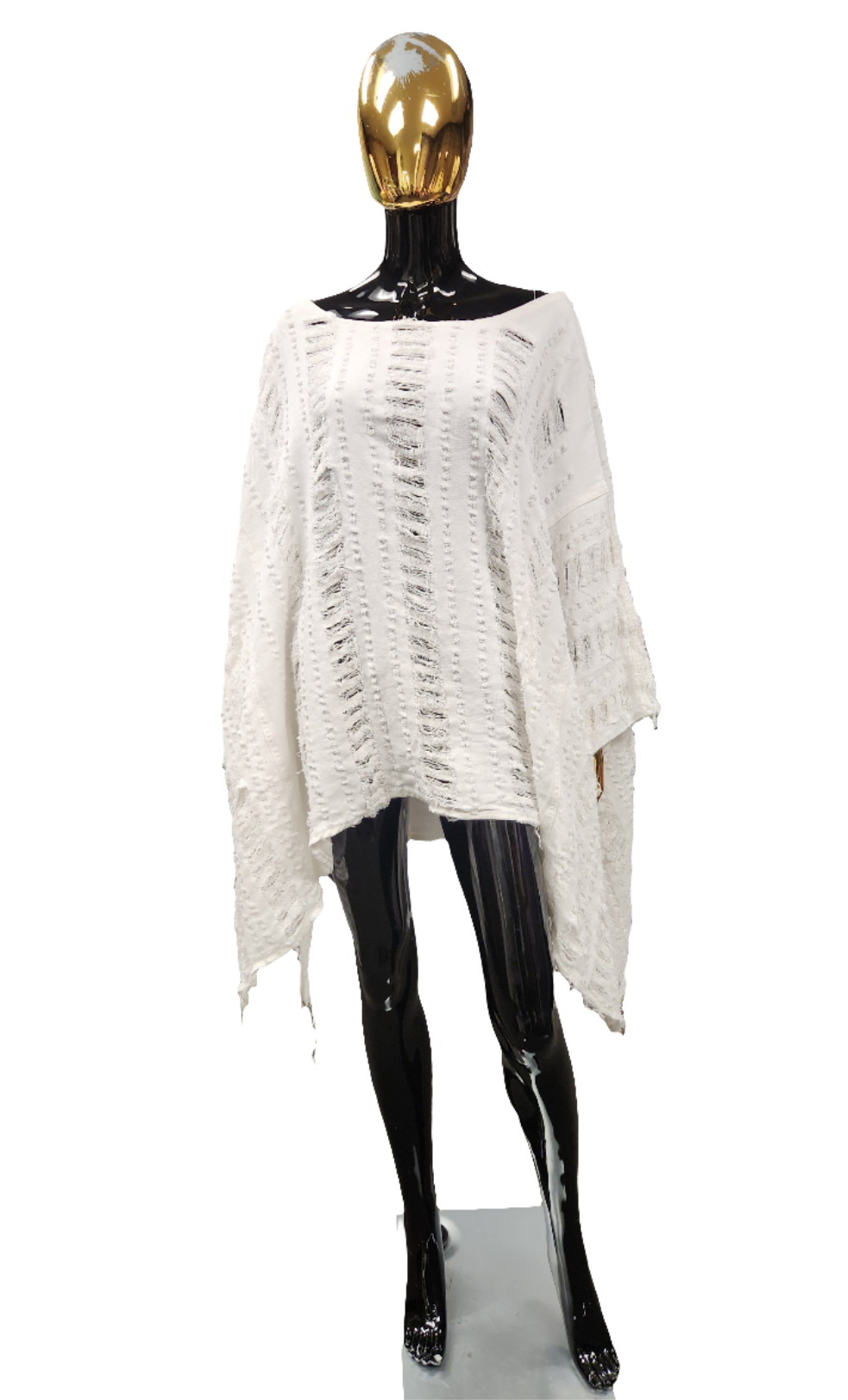 Denim Distressed Poncho