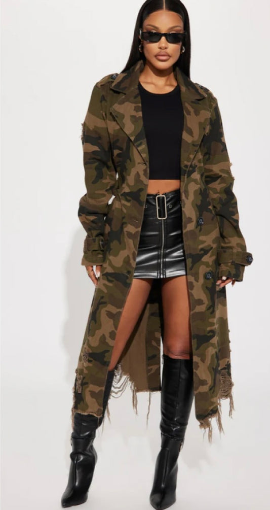 Camo Denim Coat