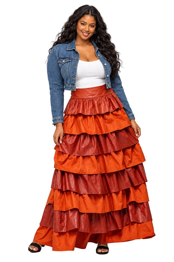 RUST LAYERED SKIRT