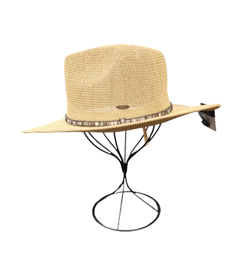 Straw Hat w/Jeweled trim