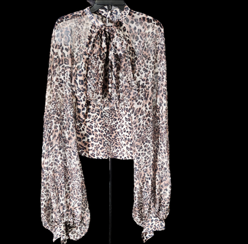 Animal Print Sheer Top