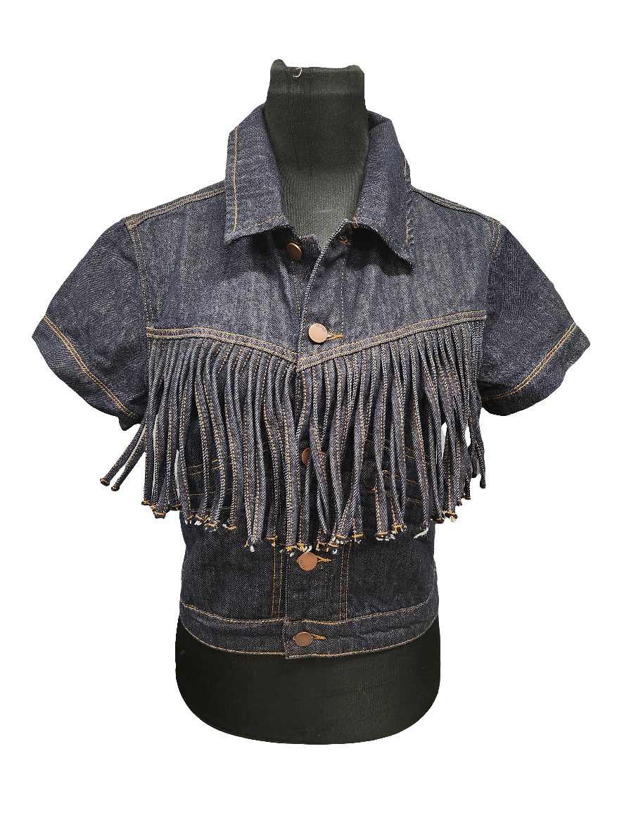 Denim Fringe Vest