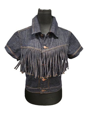 Denim Fringe Vest