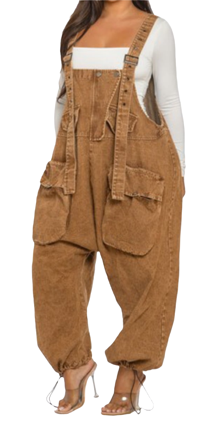 Brown/Denim Overalls