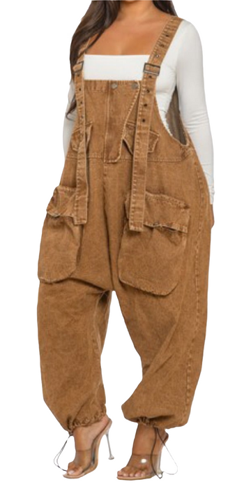 Brown/Denim Overalls
