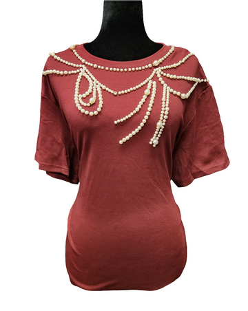 Burgundy/Pearl Top