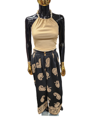 Beige/Black 2PC Set
